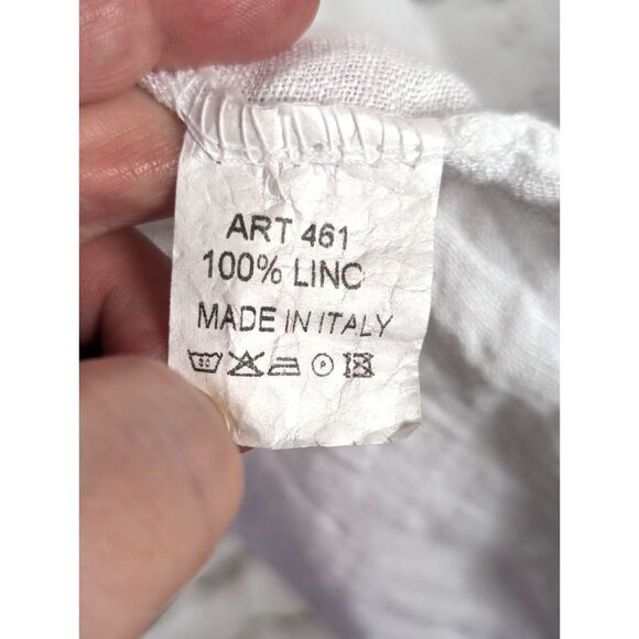 OBSESSION Lagenlook Minimalist Italy 100% Linen Tunic White Oversized One Size - Picture 6 of 6